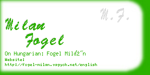 milan fogel business card